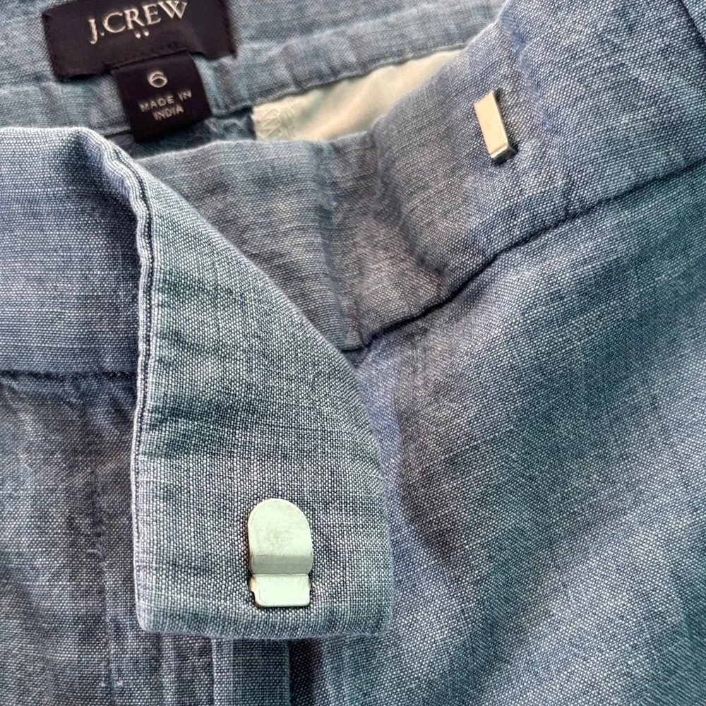 J. Crew Light Blue Chambray Scallop-Hem Shorts - Picture 3 of 6